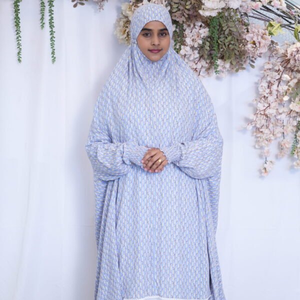 Knee Length Khimmar - Clarissa blue