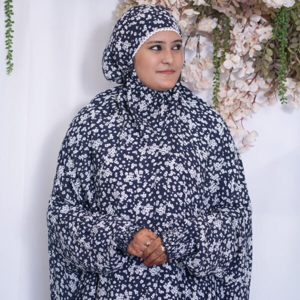 Knee Length Khimmar - Blue chic