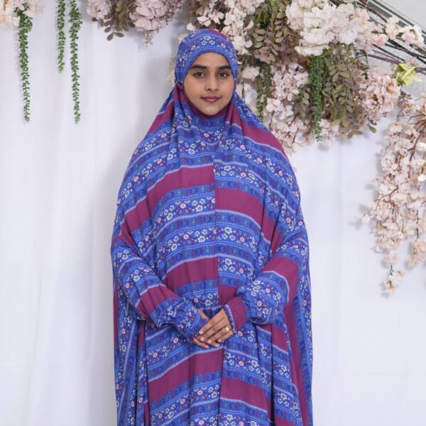 Knee Length Khimmar - Purple pannel (SALE)
