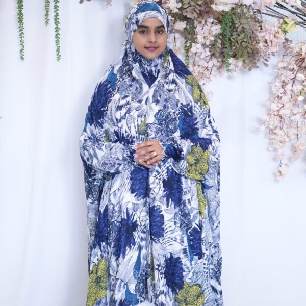 Knee Length Khimmar - Blue Safari (SALE)