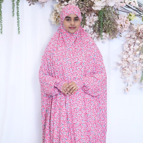 Knee Length Khimmar - Pink Floral (SALE)