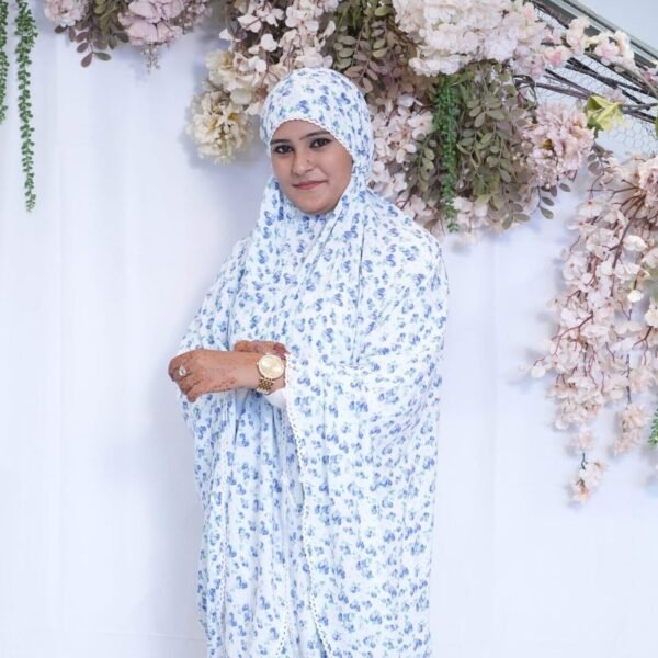 Knee Length Khimmar (Without Sleeves) - Blue mist