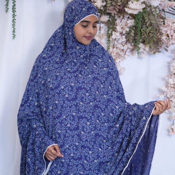 Knee Length Khimmar (Without Sleeves) - Royal Bluebell
