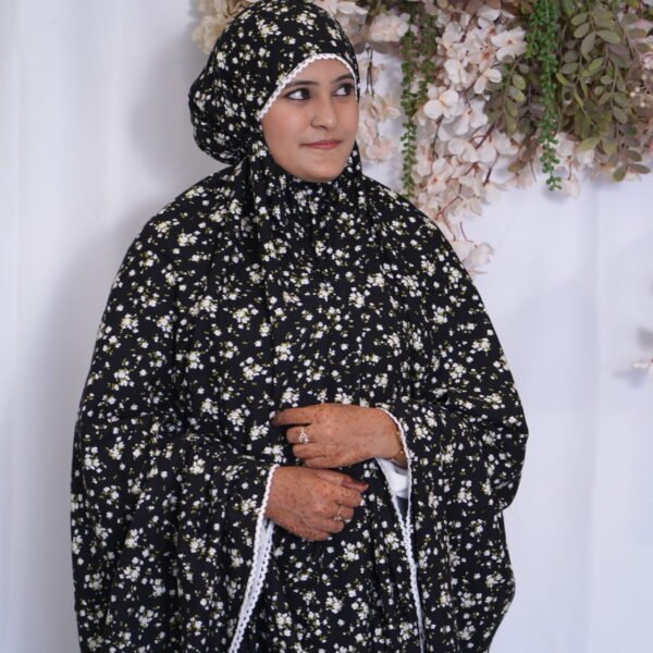 Knee Length Khimmar (Without Sleeves) - Black Jasmine