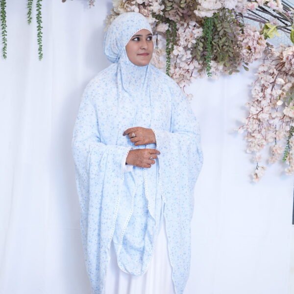 Knee Length Khimmar (Without Sleeves) - Cloud Blue
