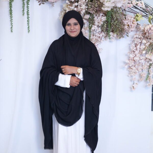 Knee Length Khimmar (Without Sleeves) - Aswad