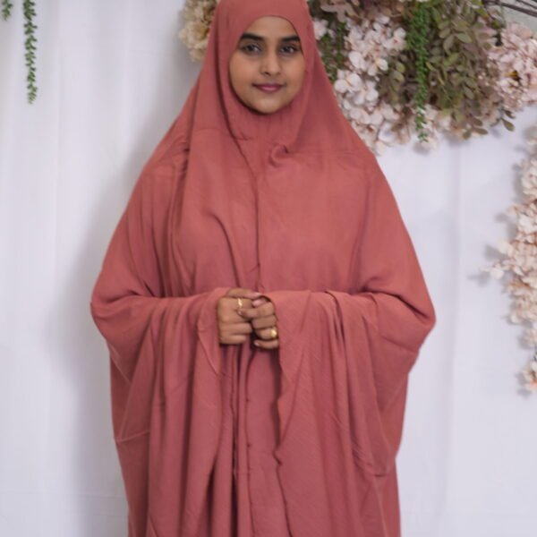 Knee Length Khimmar - Ikkat Brown Without Headband (SALE)